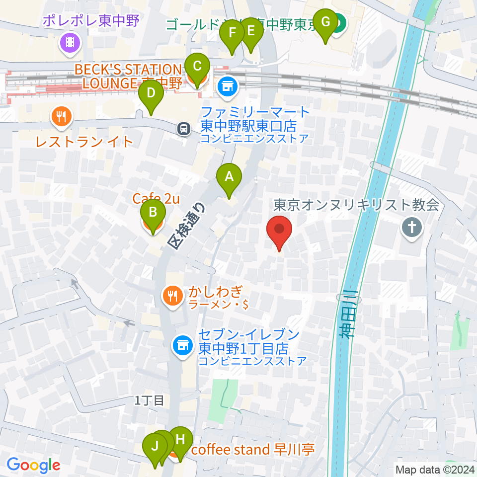 山本ミュージック・コーナー周辺のカフェ一覧地図