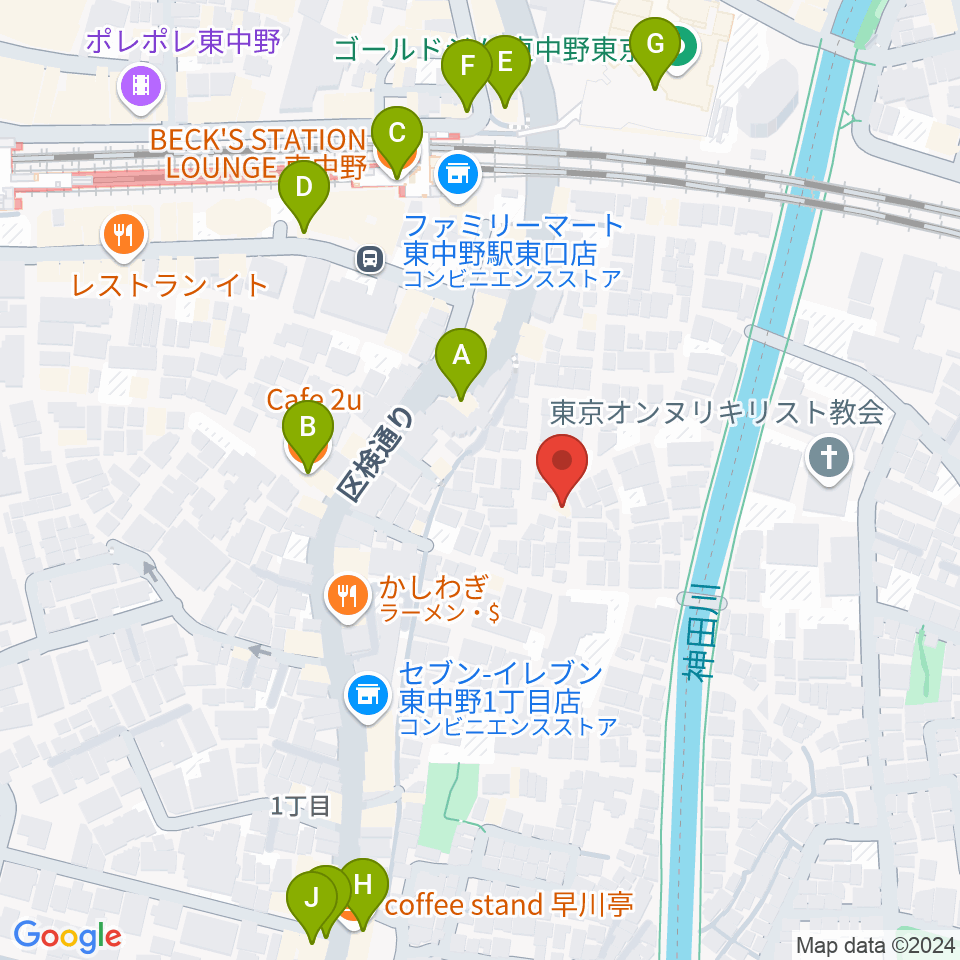 山本ミュージック・コーナー周辺のカフェ一覧地図