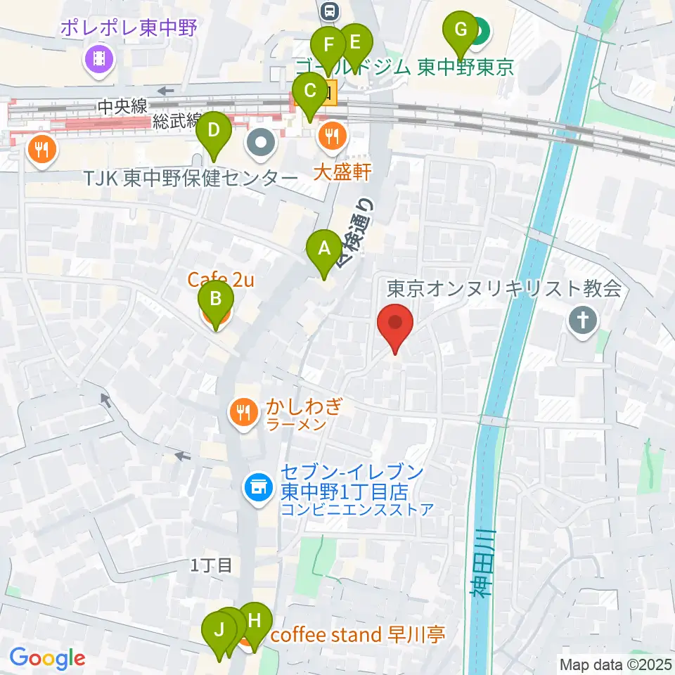 山本ミュージック・コーナー周辺のカフェ一覧地図