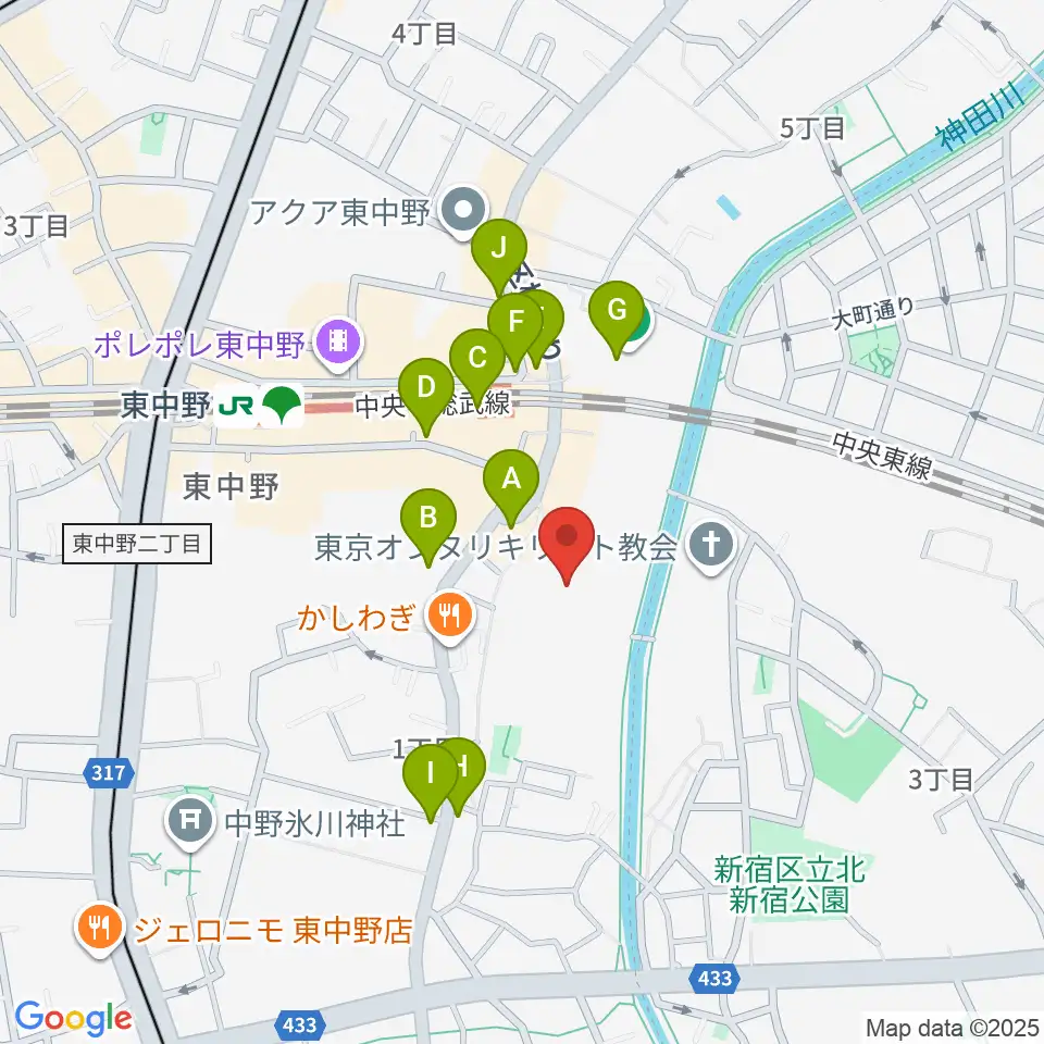 山本ミュージック・コーナー周辺のカフェ一覧地図