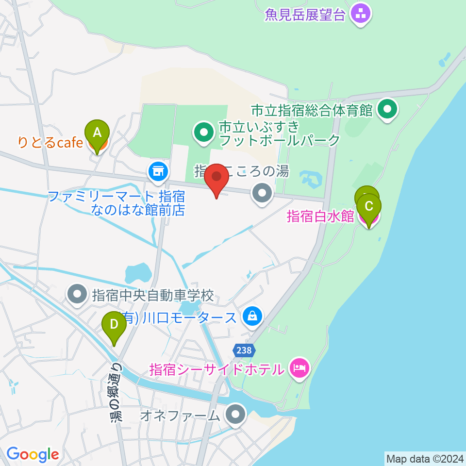 指宿市民会館周辺のカフェ一覧地図