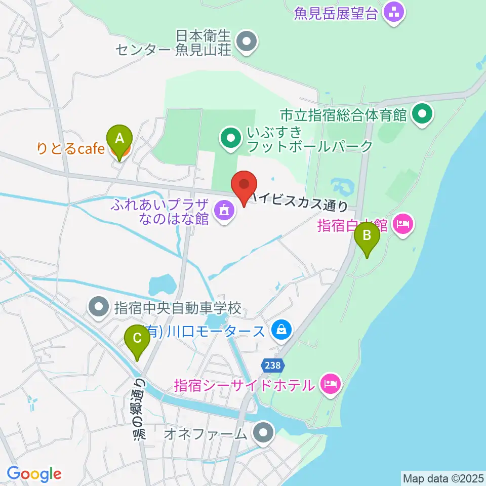 指宿市民会館周辺のカフェ一覧地図