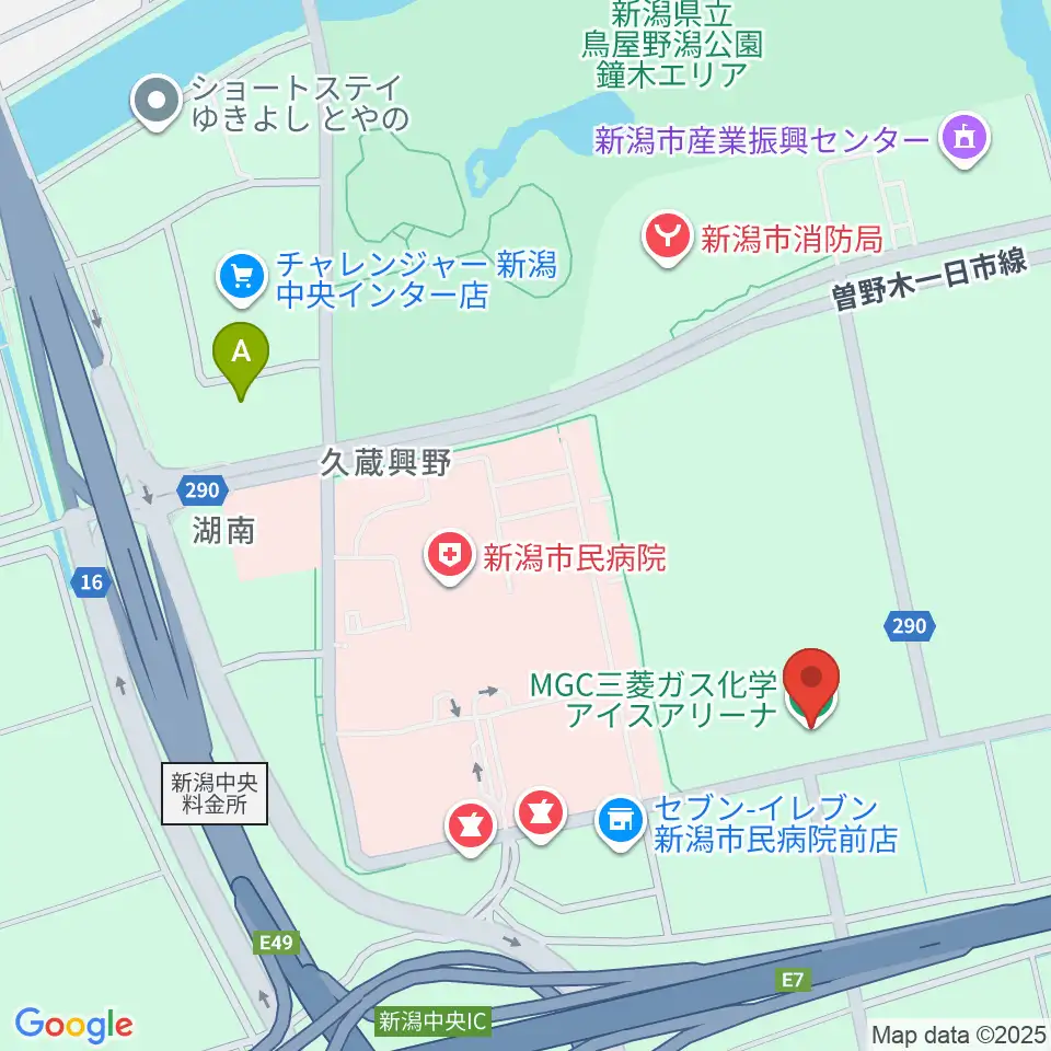 MGC三菱ガス化学アイスアリーナ周辺のカフェ一覧地図
