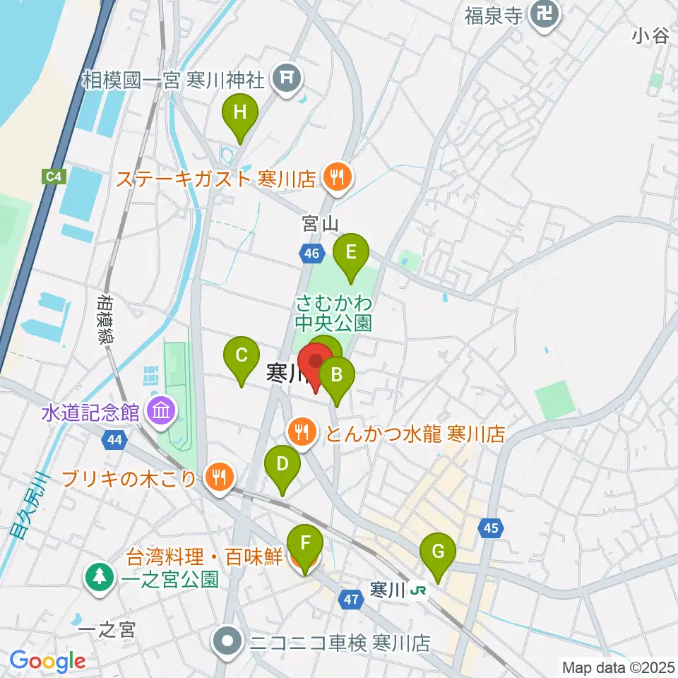 寒川町民センター周辺のカフェ一覧地図