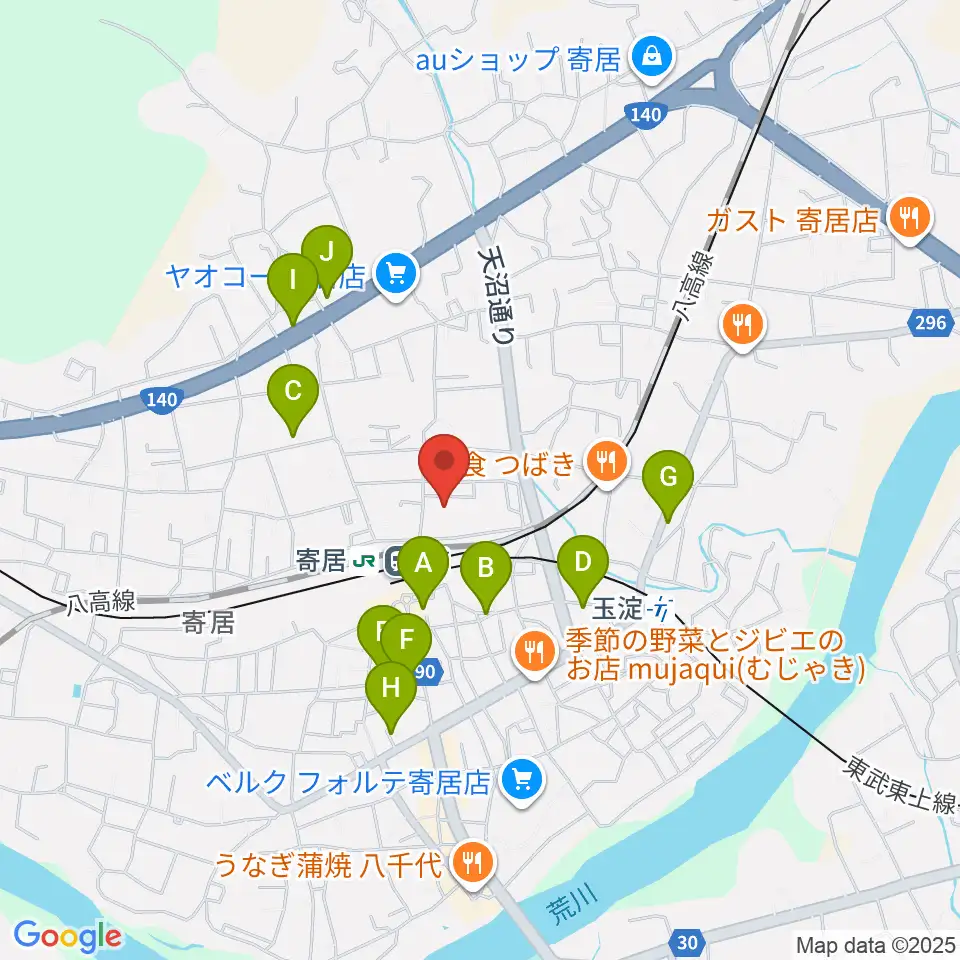 寄居町中央公民館周辺のカフェ一覧地図