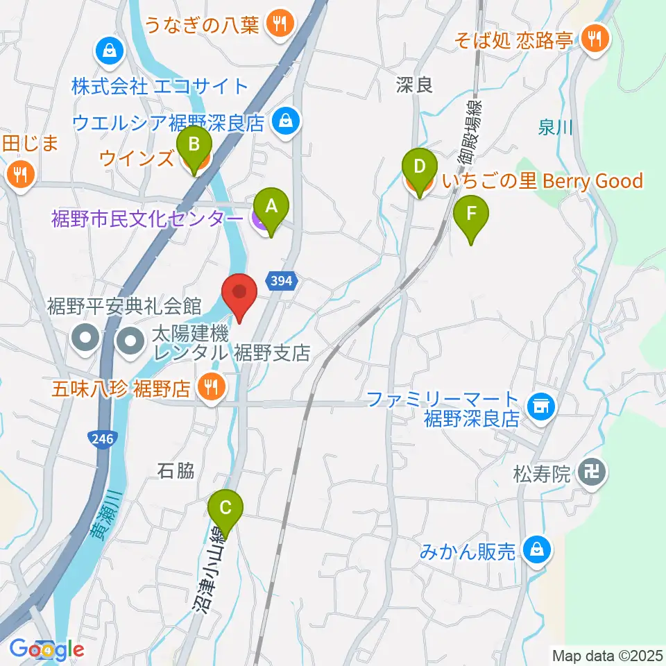 裾野市生涯学習センター ゆうあいプラザ周辺のカフェ一覧地図