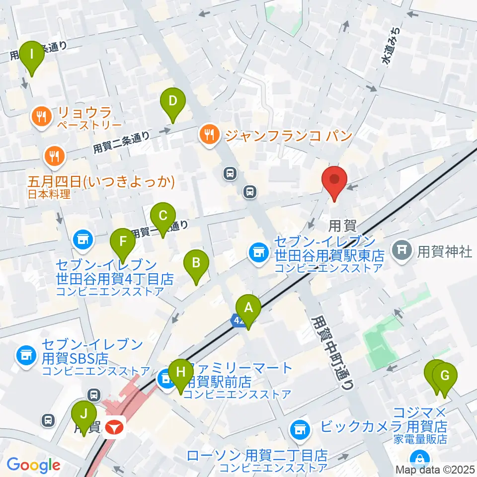 用賀エピタフ周辺のカフェ一覧地図