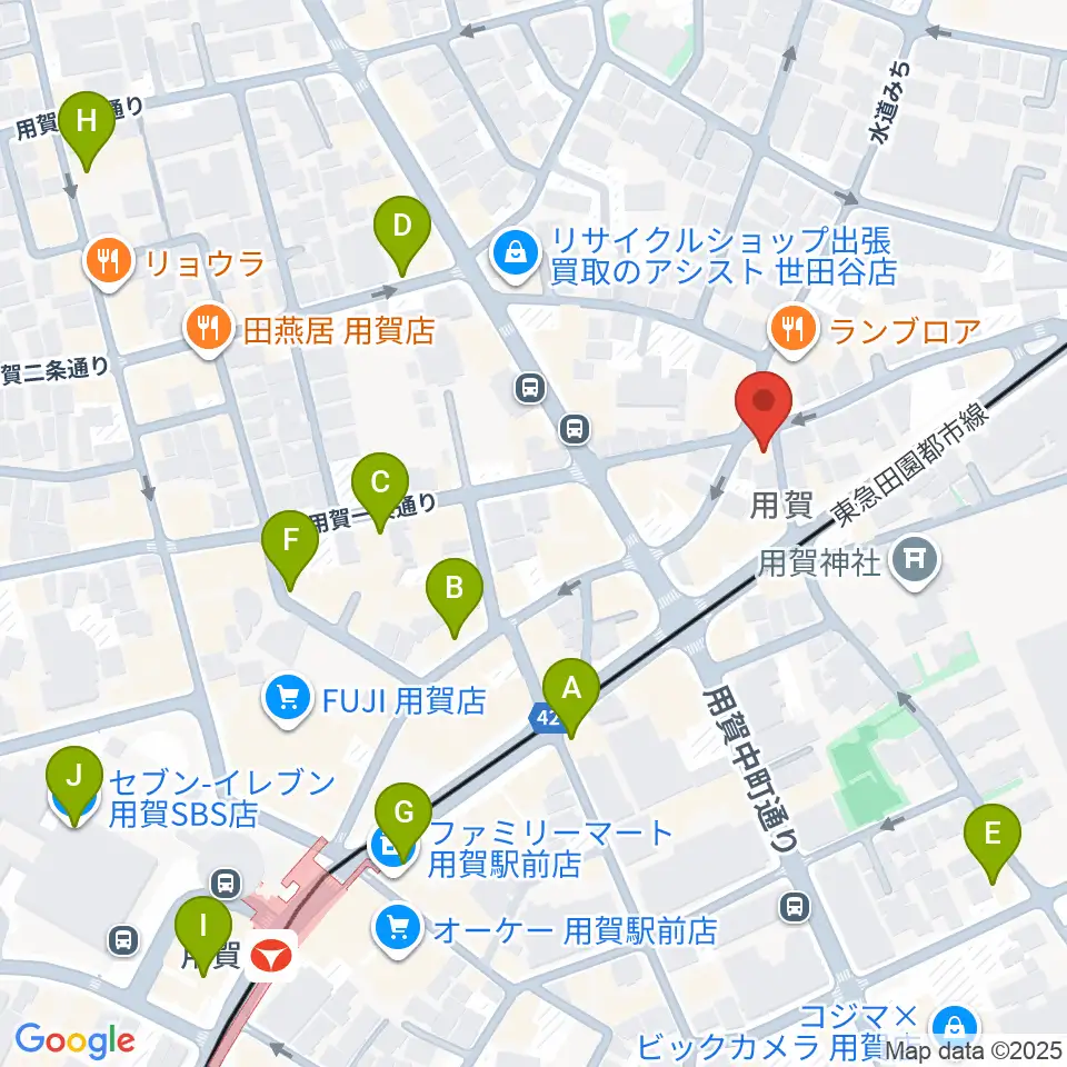用賀エピタフ周辺のカフェ一覧地図