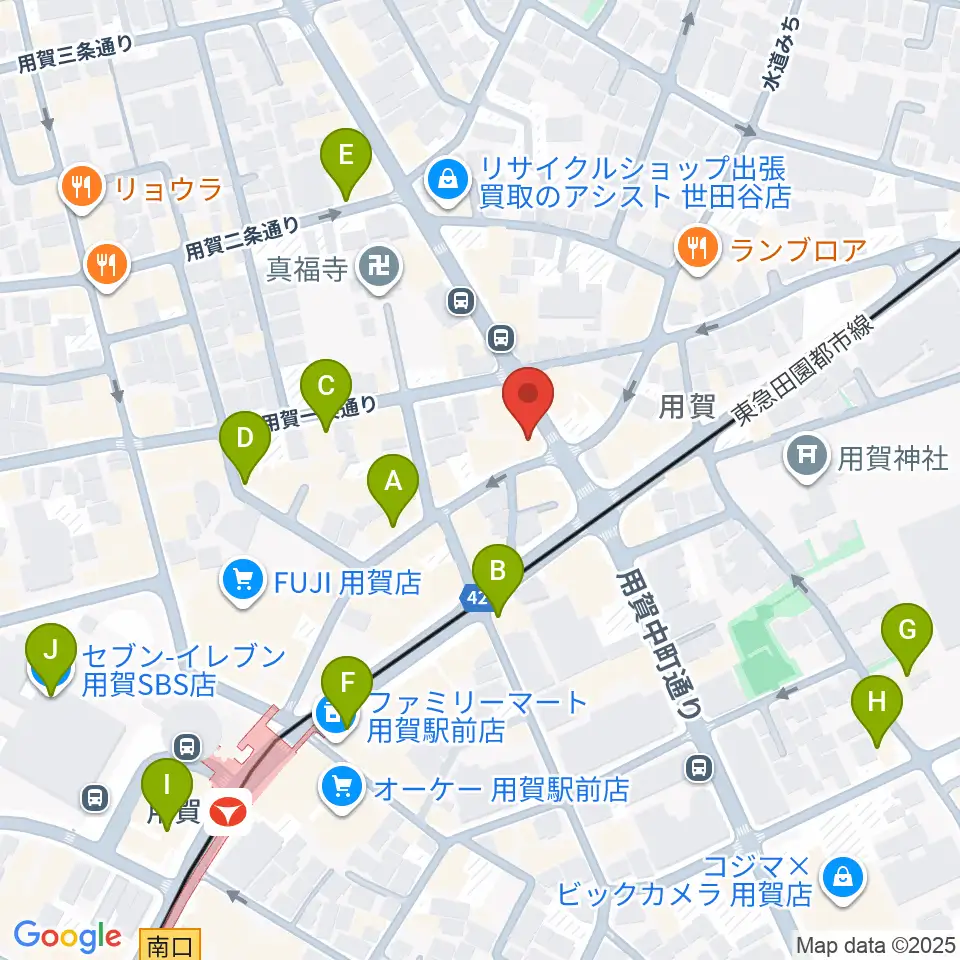 用賀 お琴・尺八・篠笛教室周辺のカフェ一覧地図