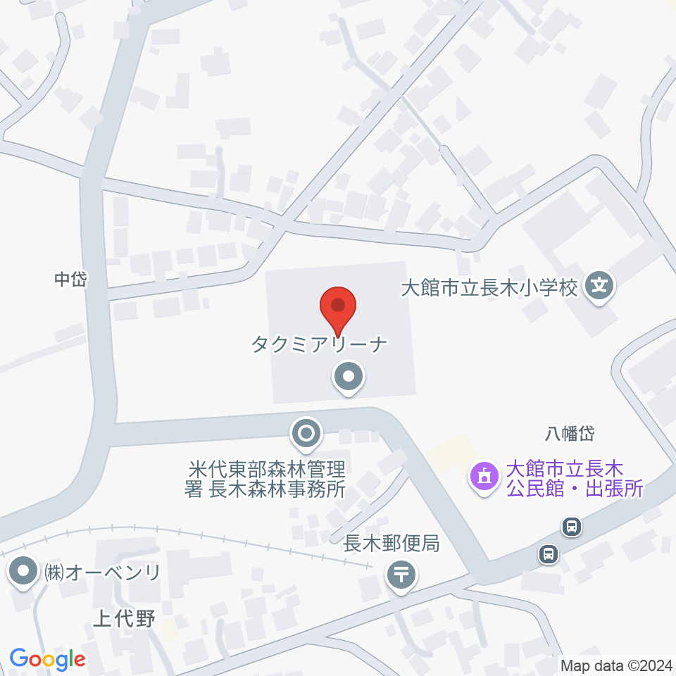 タクミアリーナ（大館市樹海体育館）周辺のカフェ一覧地図