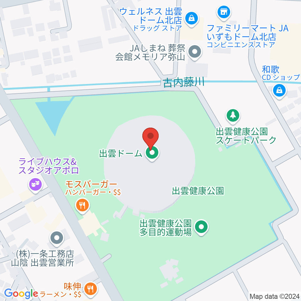 出雲ドーム周辺のカフェ一覧地図