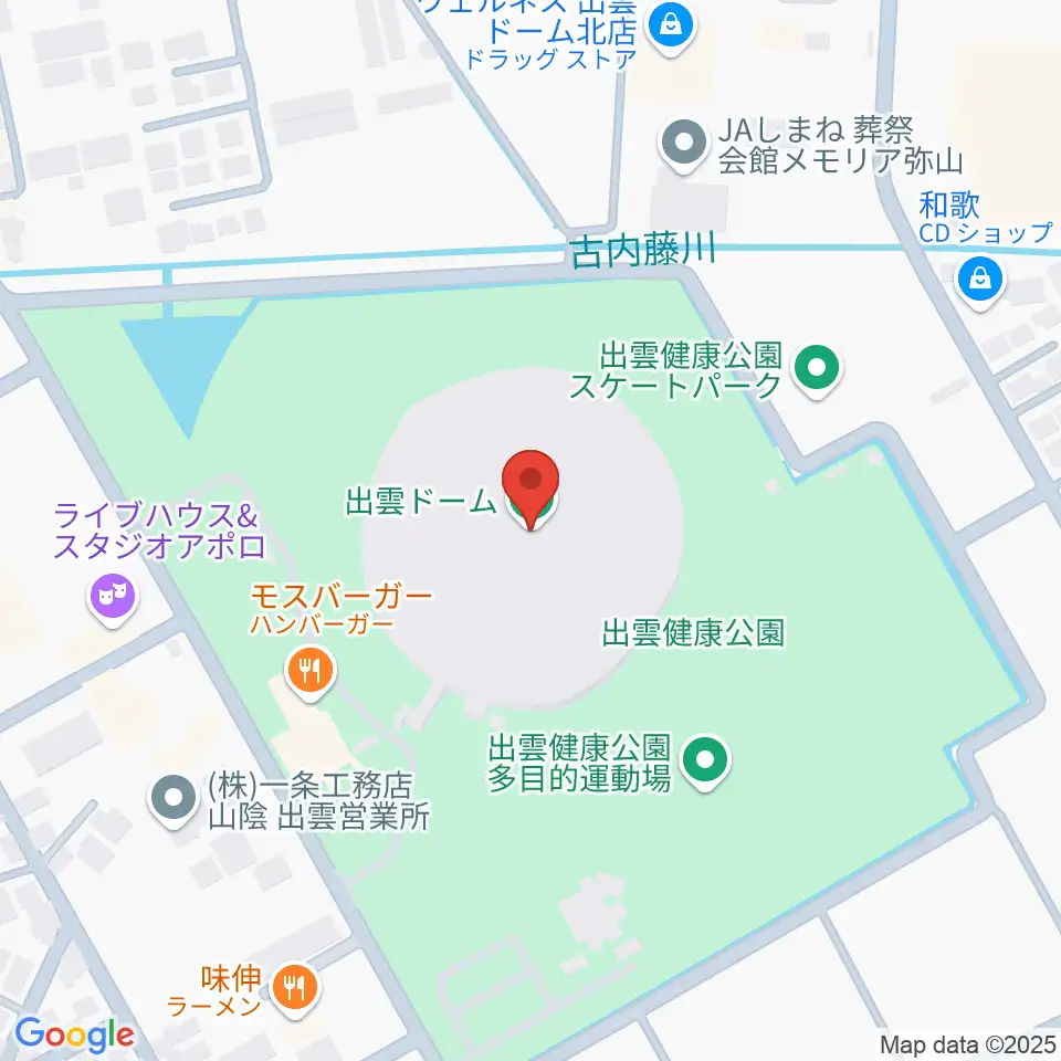 出雲ドーム周辺のカフェ一覧地図