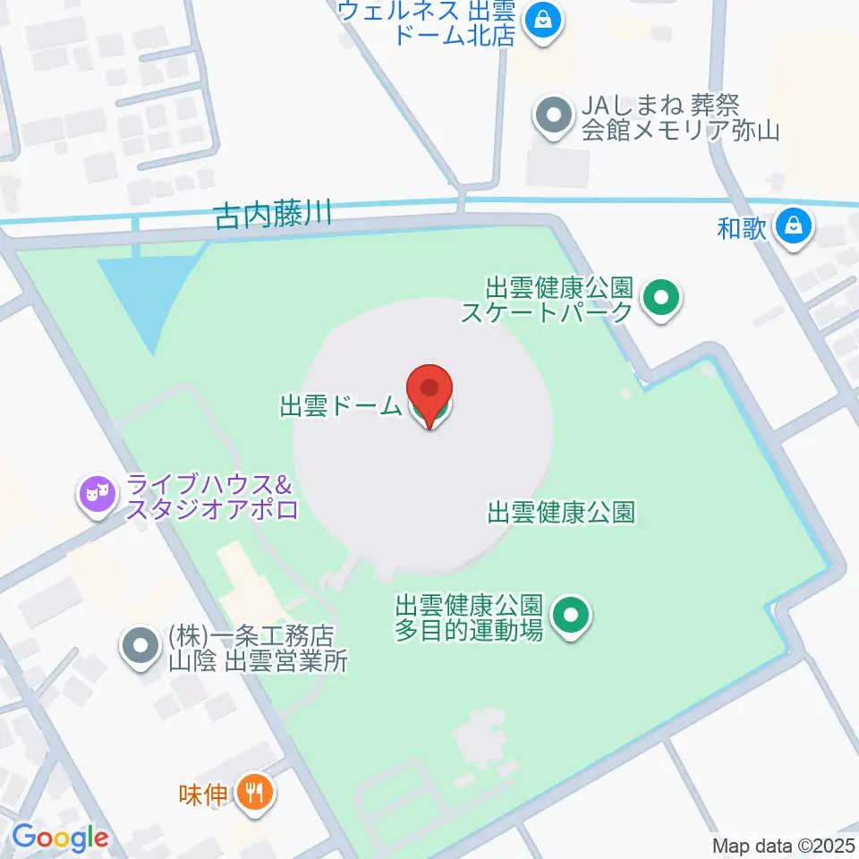 出雲ドーム周辺のカフェ一覧地図