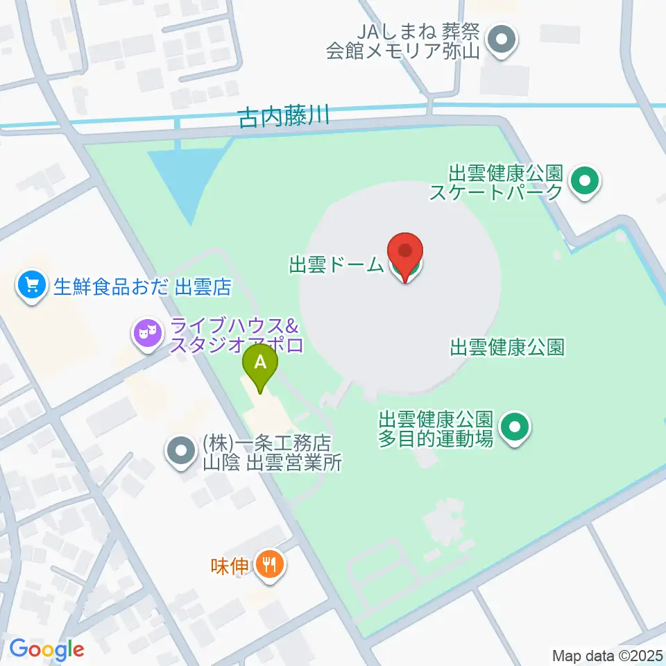 出雲ドーム周辺のカフェ一覧地図
