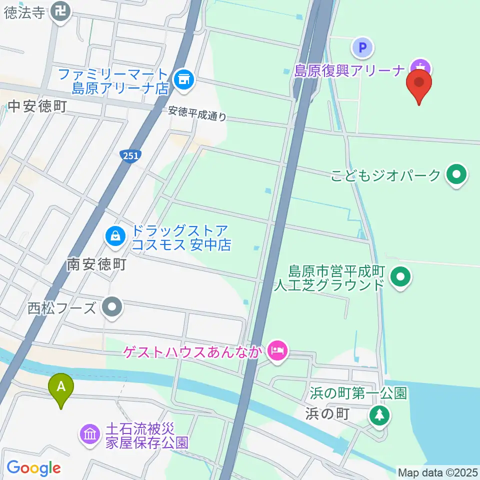 島原復興アリーナ周辺のカフェ一覧地図