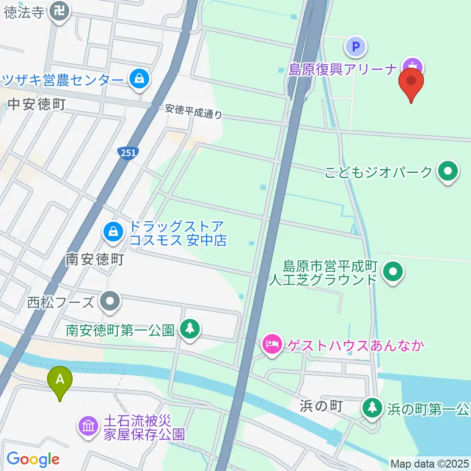 島原復興アリーナ周辺のカフェ一覧地図