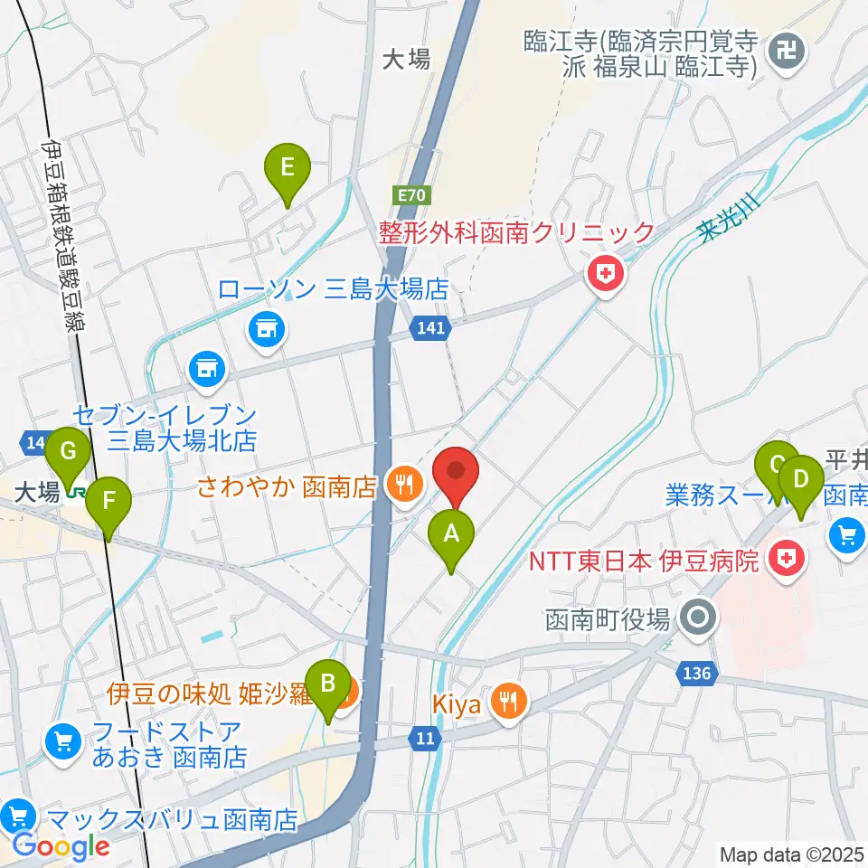 函南町文化センター周辺のカフェ一覧地図