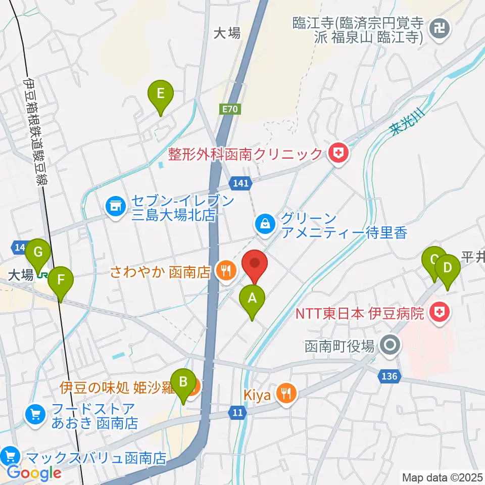 函南町文化センター周辺のカフェ一覧地図