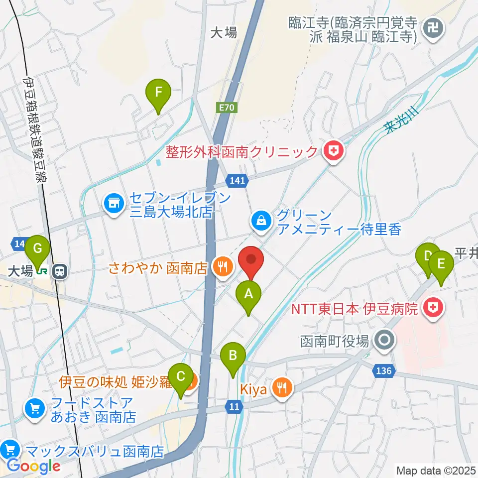 函南町文化センター周辺のカフェ一覧地図