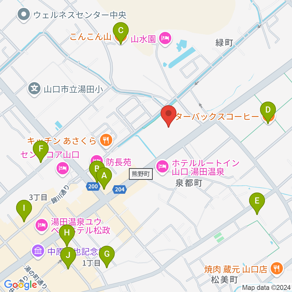 ニューメディアプラザ山口周辺のカフェ一覧地図