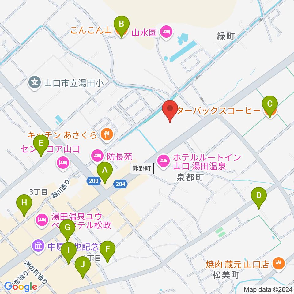 ニューメディアプラザ山口周辺のカフェ一覧地図