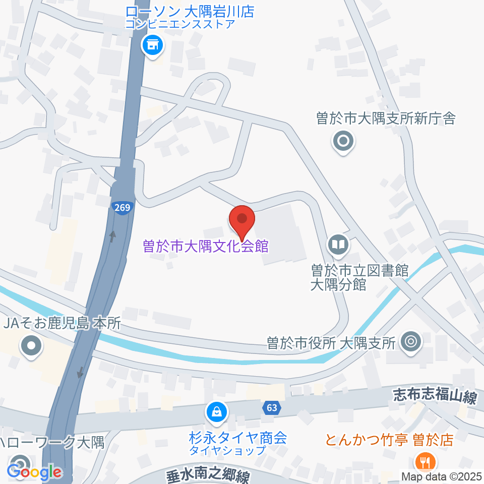 曽於市大隅文化会館周辺のカフェ一覧地図