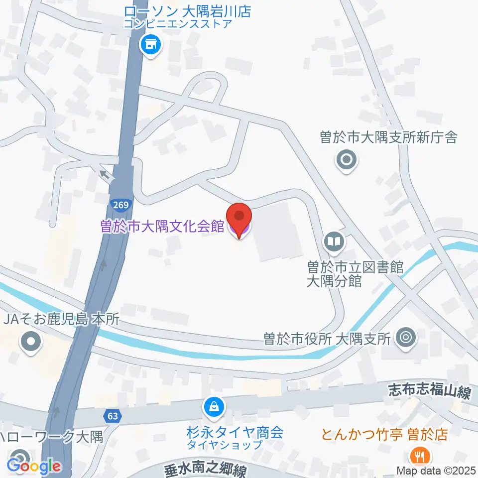 曽於市大隅文化会館周辺のカフェ一覧地図