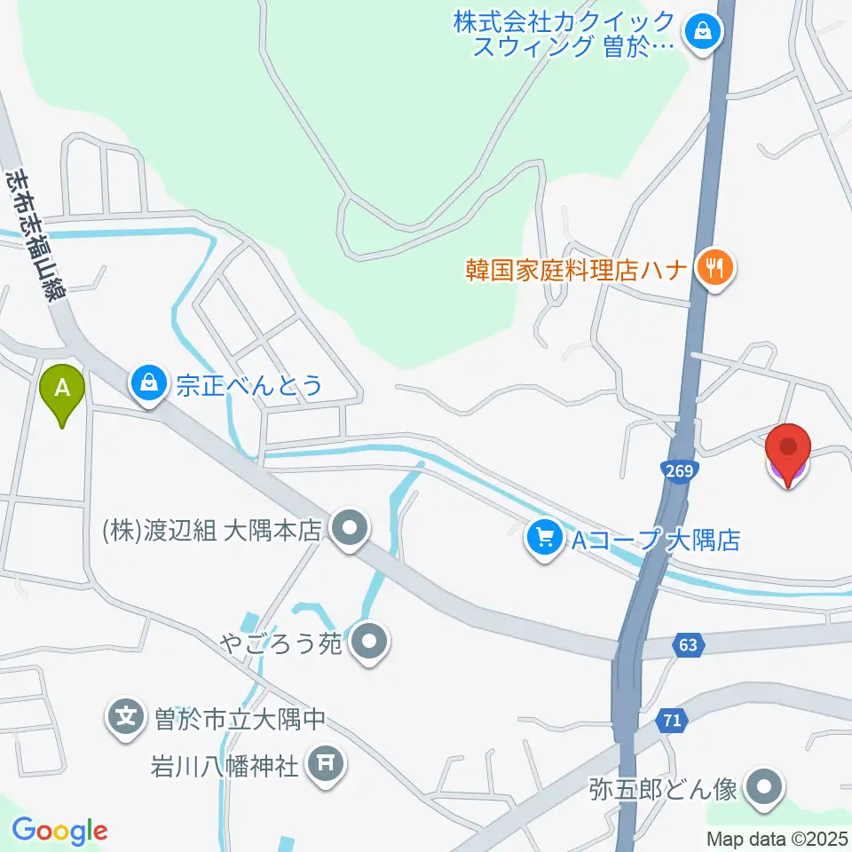 曽於市大隅文化会館周辺のカフェ一覧地図