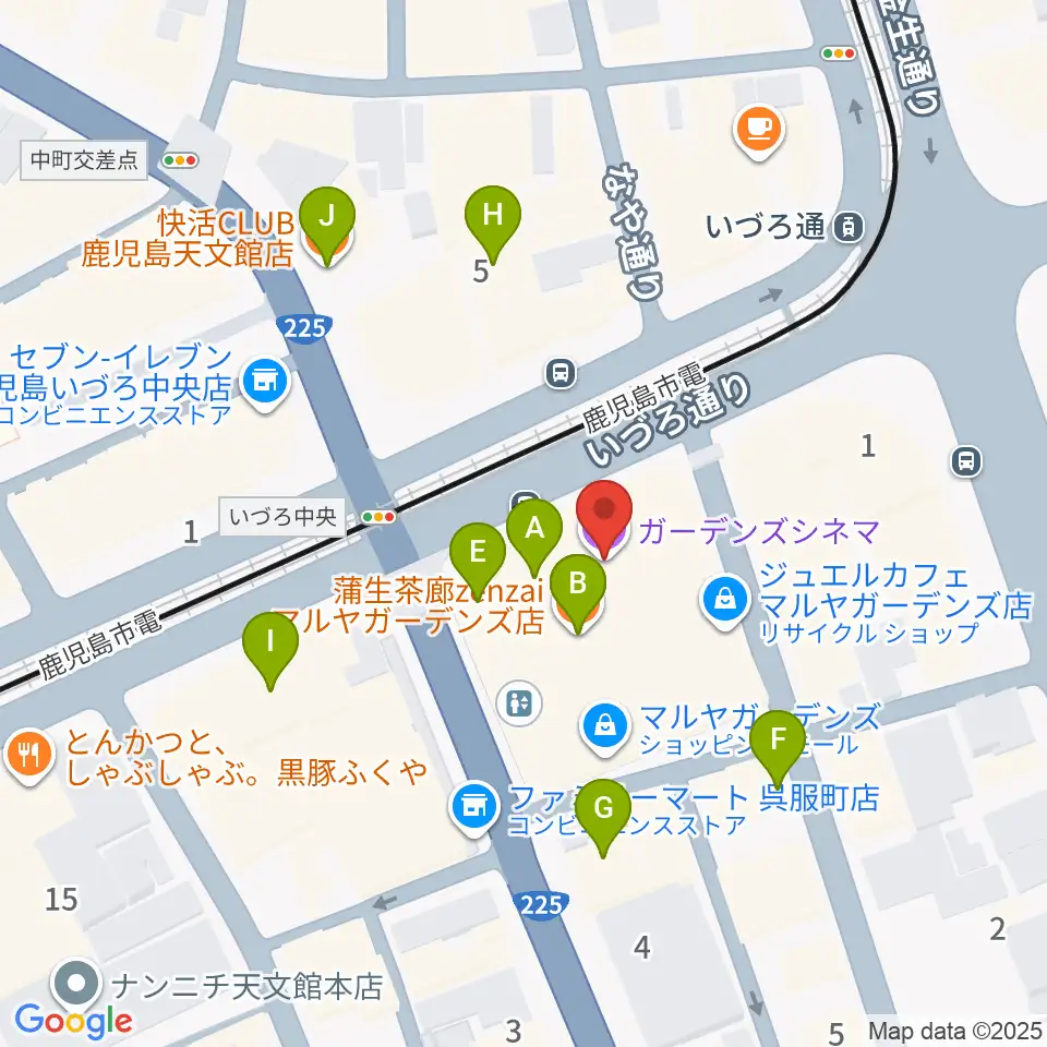ガーデンズシネマ周辺のカフェ一覧地図