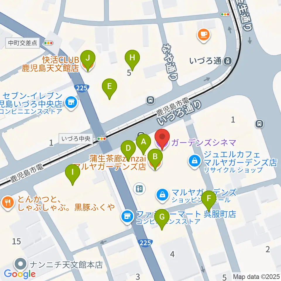 ガーデンズシネマ周辺のカフェ一覧地図