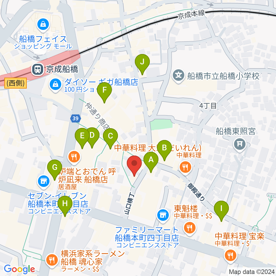 コクリコットフォルテ周辺のカフェ一覧地図