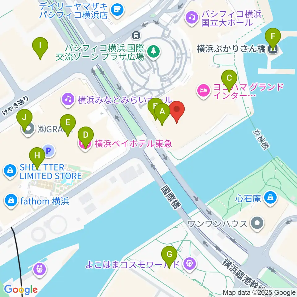 パシフィコ横浜 会議センター周辺のカフェ一覧地図