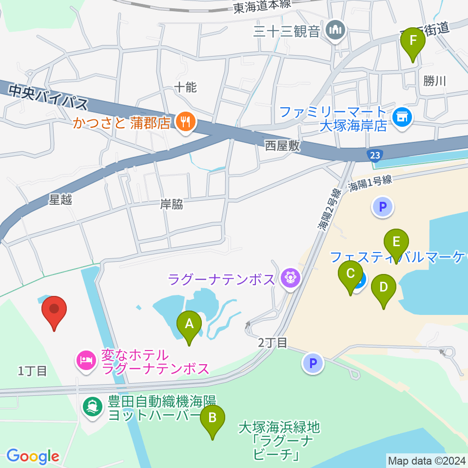 ラグーナテンボス アートシアター周辺のカフェ一覧地図