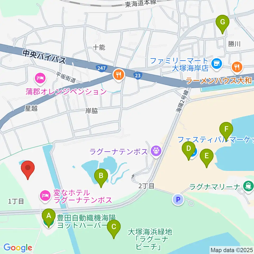 ラグーナテンボス アートシアター周辺のカフェ一覧地図