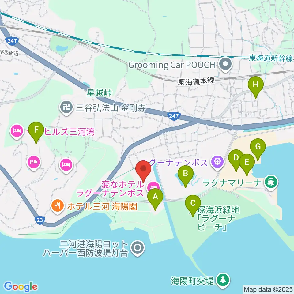 ラグーナテンボス アートシアター周辺のカフェ一覧地図