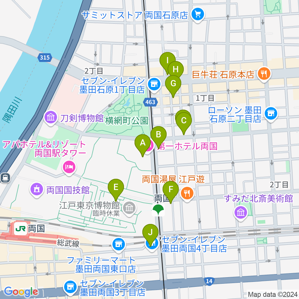 KFCホール周辺のカフェ一覧地図