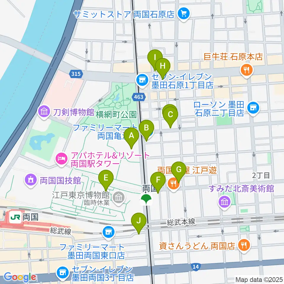 KFCホール周辺のカフェ一覧地図