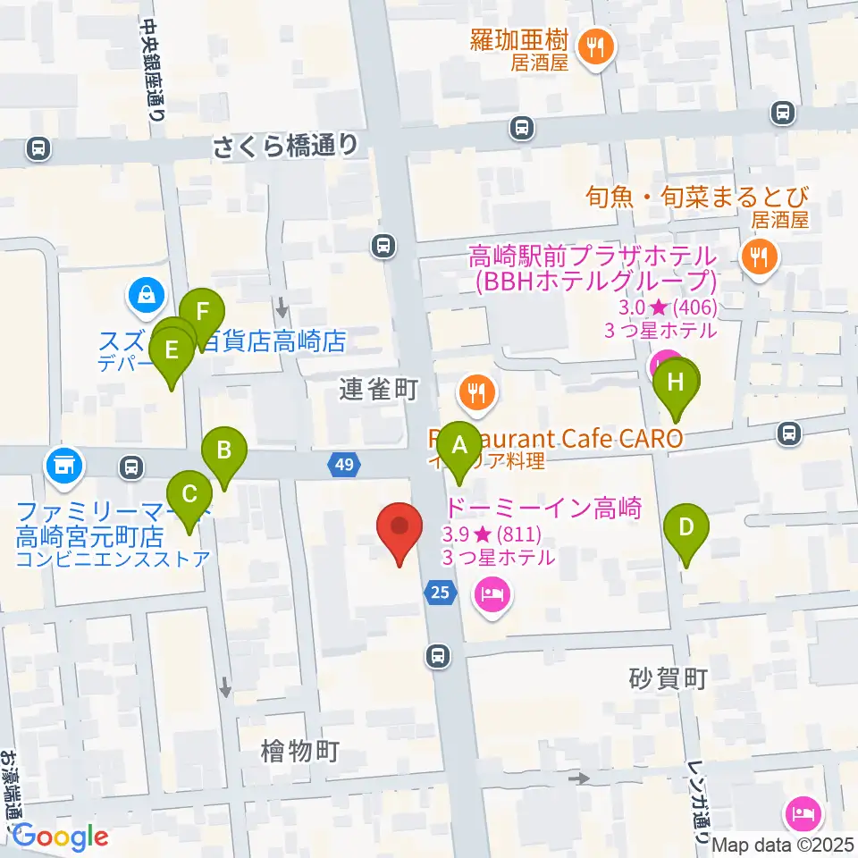 シネマテークたかさき周辺のカフェ一覧地図