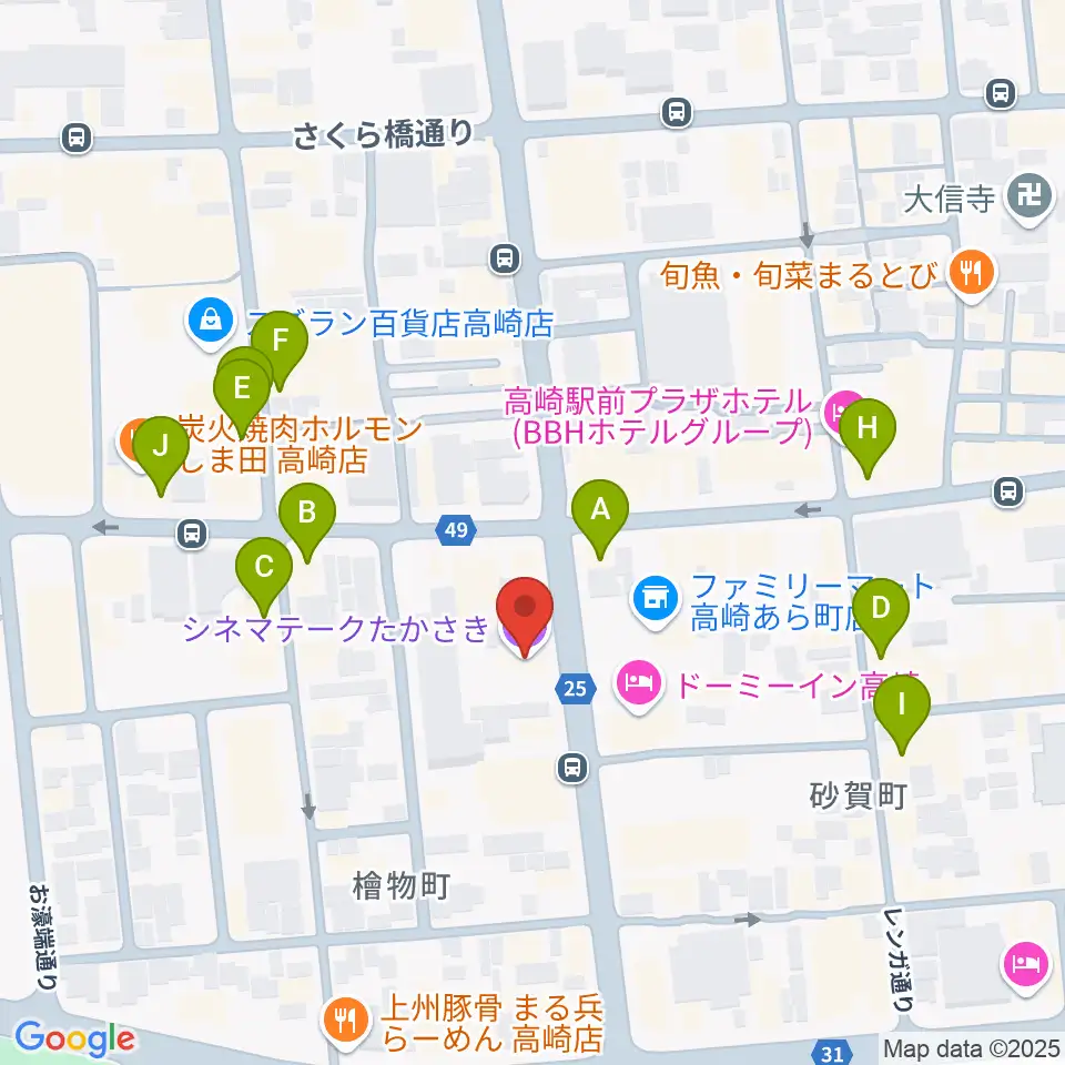 シネマテークたかさき周辺のカフェ一覧地図