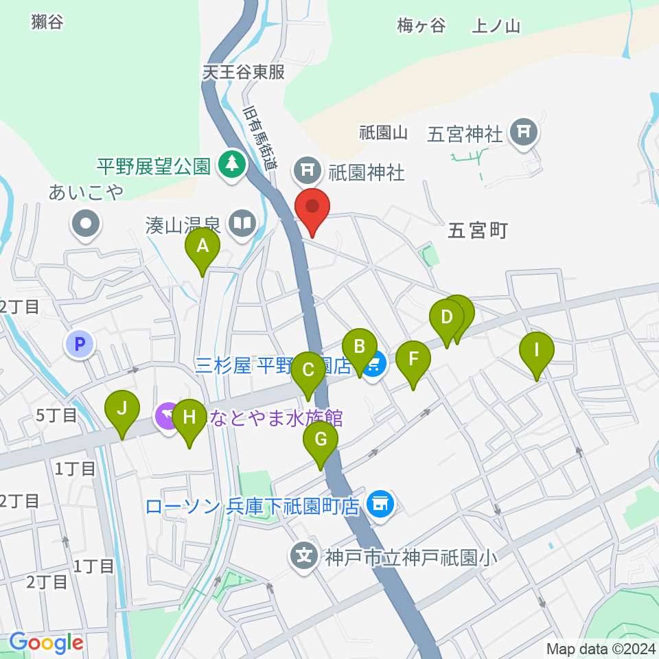 三原Jazz家庭教室周辺のカフェ一覧地図