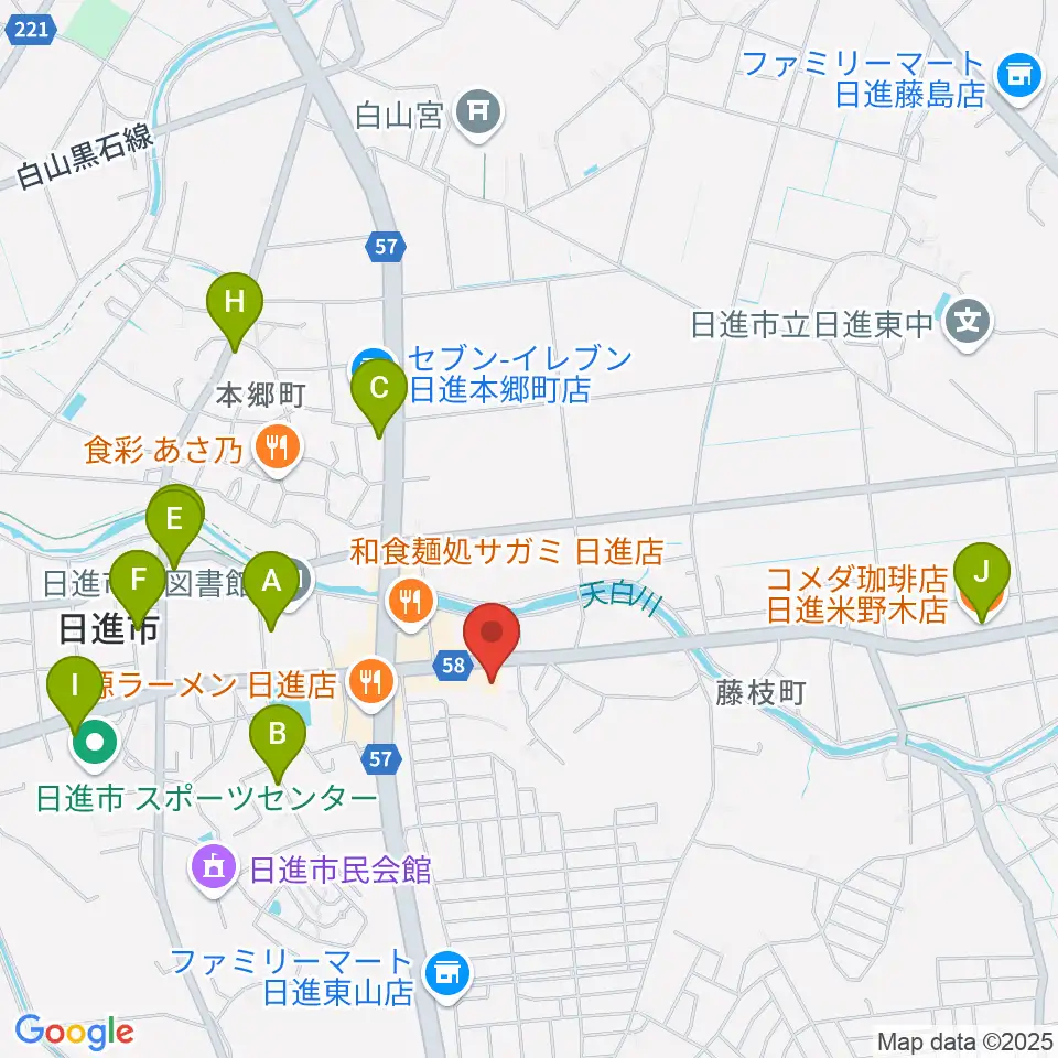 J'z Studio本館周辺のカフェ一覧地図