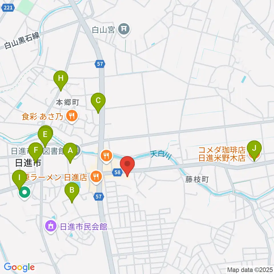 J'z Studio本館周辺のカフェ一覧地図