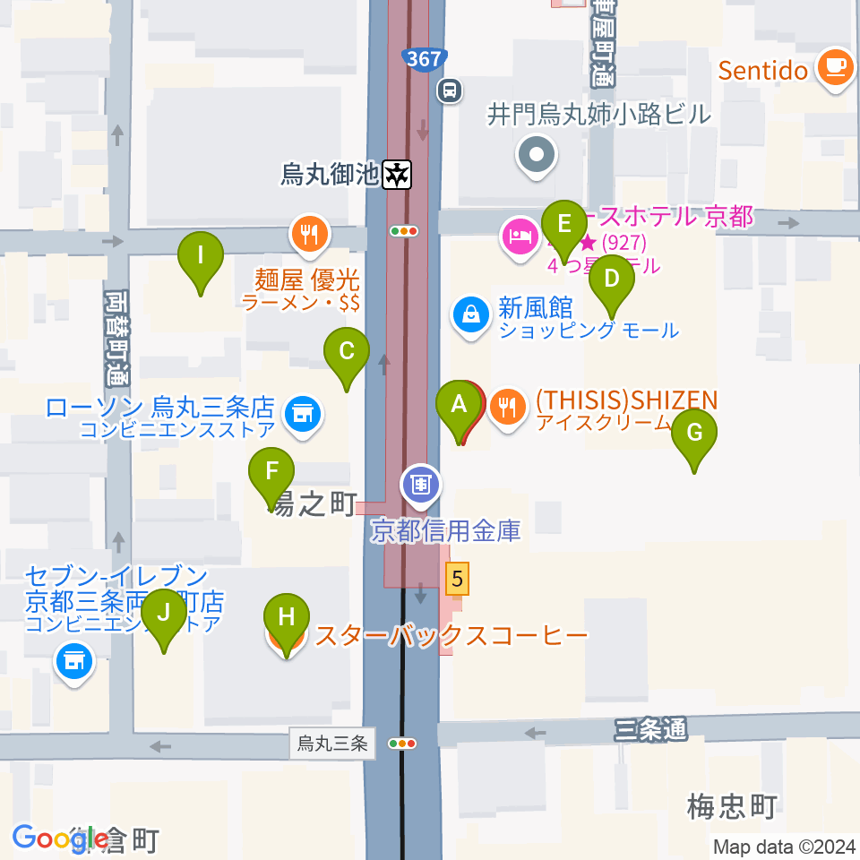 アップリンク京都周辺のカフェ一覧地図