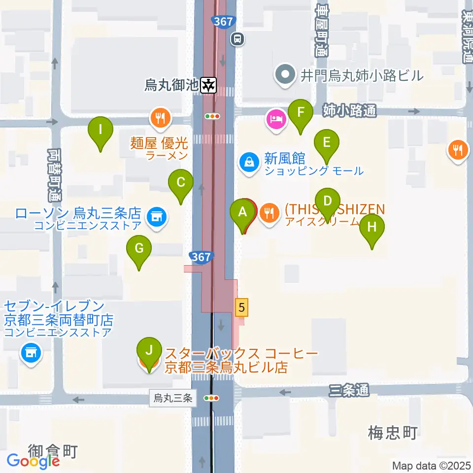 アップリンク京都周辺のカフェ一覧地図