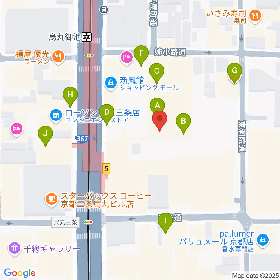 アップリンク京都周辺のカフェ一覧地図