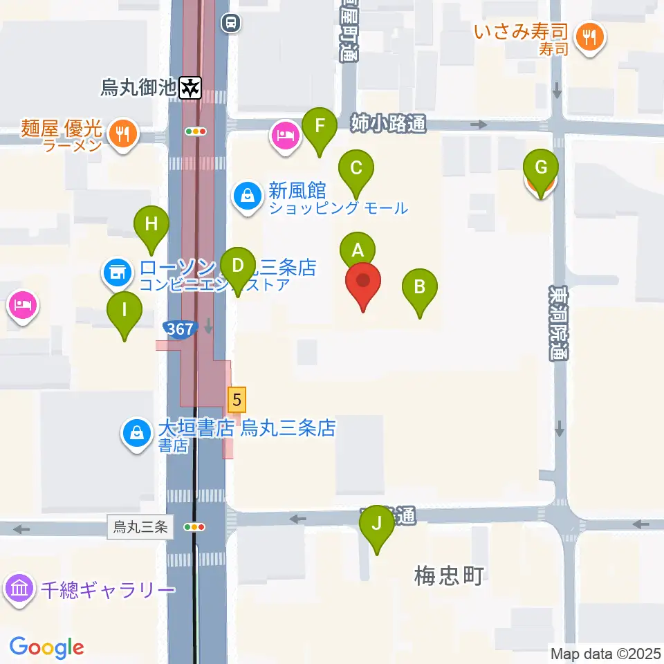 アップリンク京都周辺のカフェ一覧地図
