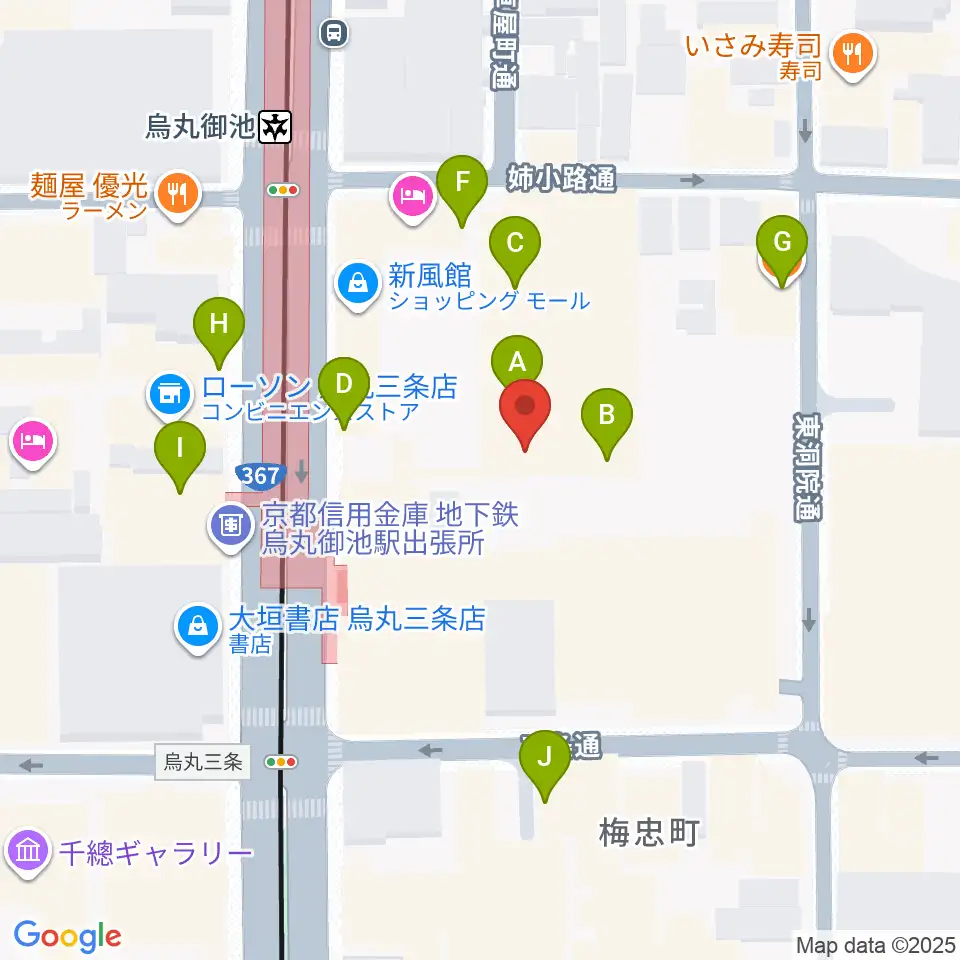 アップリンク京都周辺のカフェ一覧地図