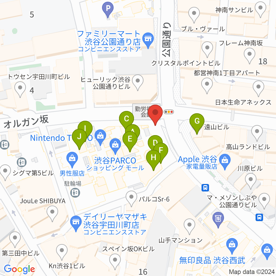 ホワイトシネクイント周辺のカフェ一覧地図