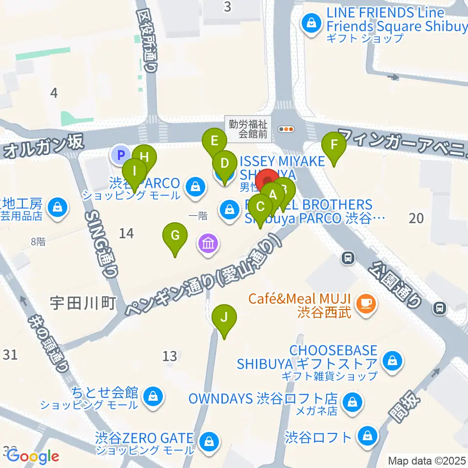 ホワイトシネクイント周辺のカフェ一覧地図