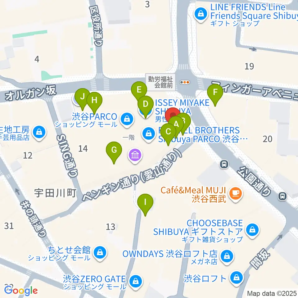ホワイトシネクイント周辺のカフェ一覧地図